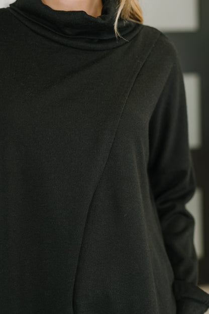 Dear Scarlett • Travel City Scape Turtle Neck Tunic in Black