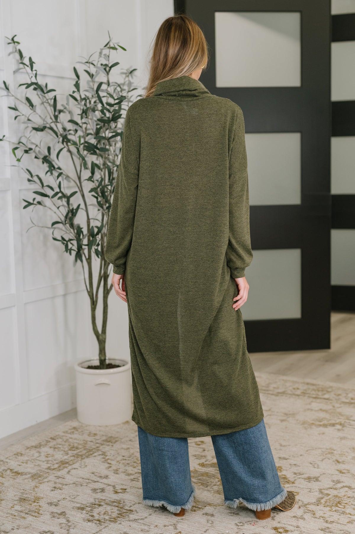 Dear Scarlett • Travel City Scape Turtle Neck Tunic in Olive