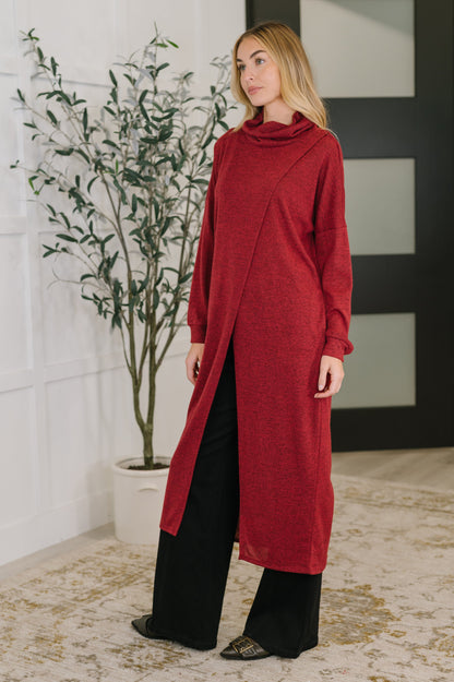 Dear Scarlett • Travel City Scape Turtle Neck Tunic in Wine