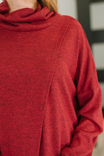 Dear Scarlett • Travel City Scape Turtle Neck Tunic in Wine