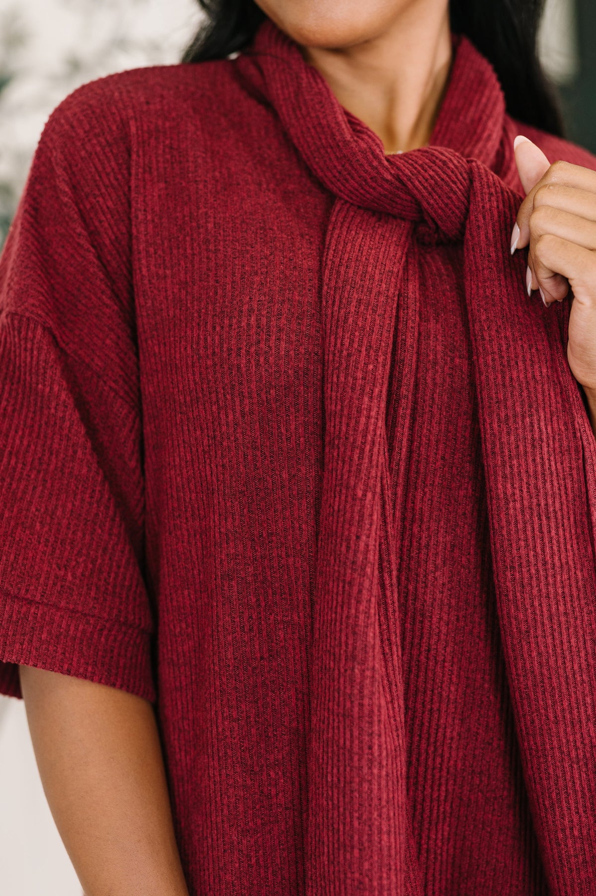 Dear Scarlett • Travel Envy Ribbed Knit Dress in Wine