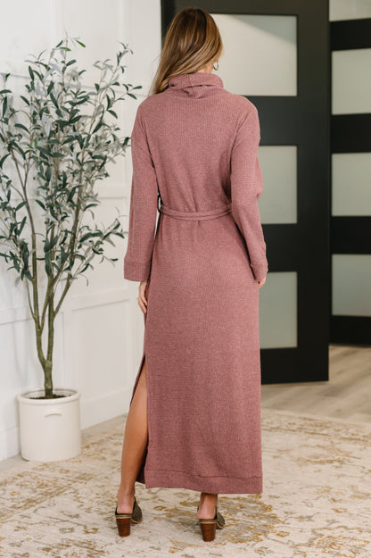 Dear Scarlett • Travel Plush Knit Dress in Autumn Berry