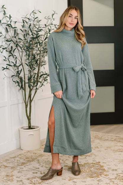 Dear Scarlett • Travel Plush Knit Dress in Soft Teal