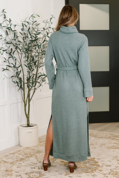 Dear Scarlett • Travel Plush Knit Dress in Soft Teal