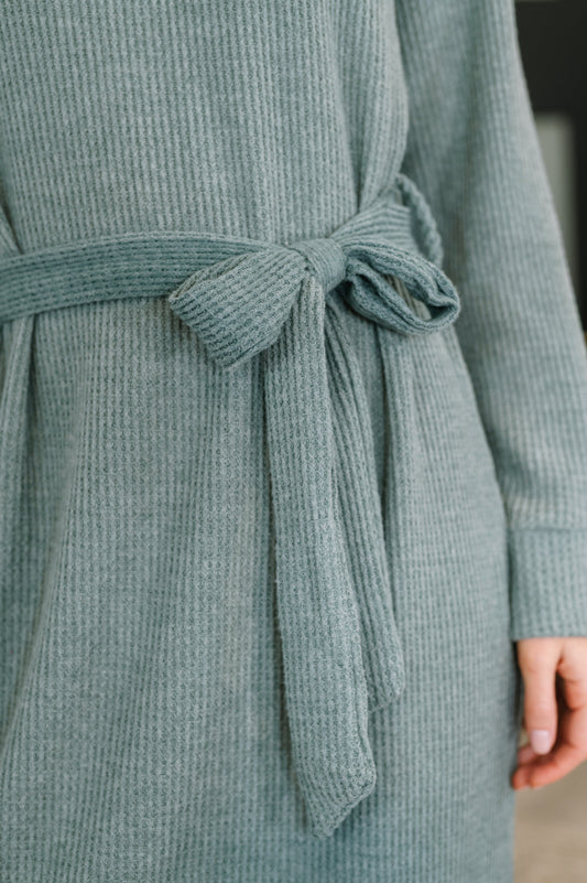 Dear Scarlett • Travel Plush Knit Dress in Soft Teal