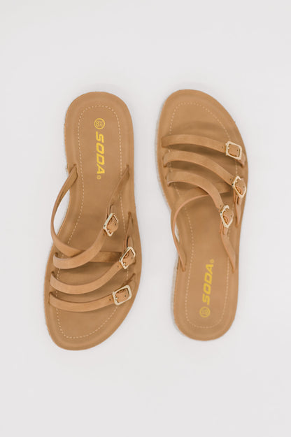 Soda • Trusty Strappy Sandals in Light Tan