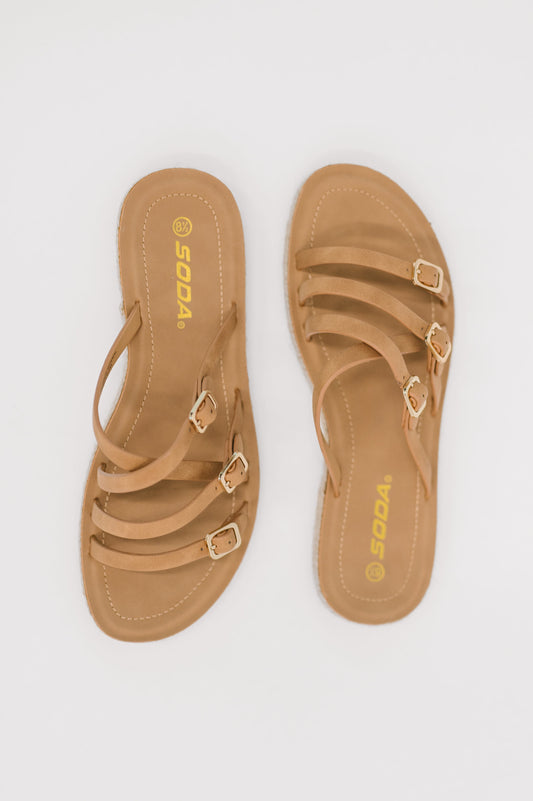 Soda • Trusty Strappy Sandals in Light Tan