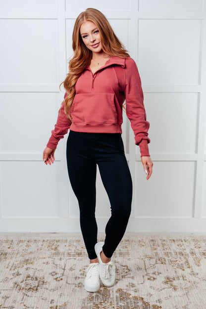 Under Her Spell • Half Zip Pullover in Mauve
