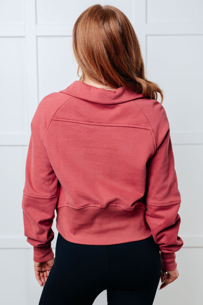 Under Her Spell • Half Zip Pullover in Mauve