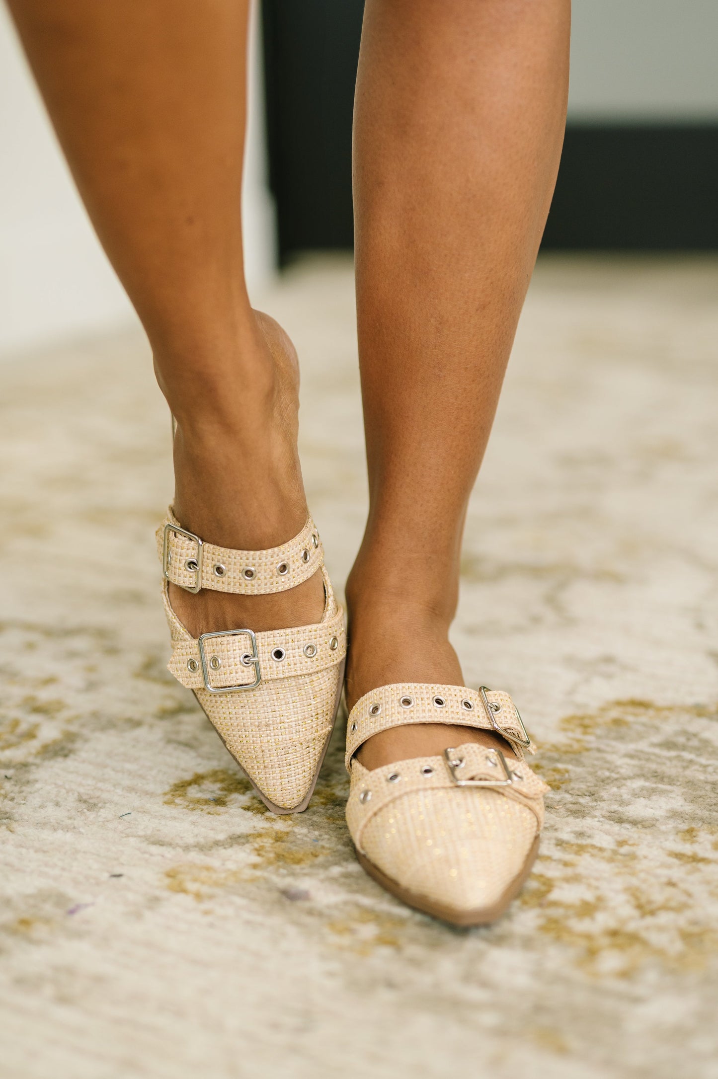 Soda • Usual Pointy Toe Double Buckle Flat