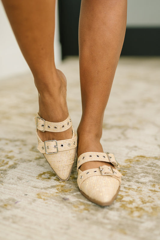 Soda • Usual Pointy Toe Double Buckle Flat