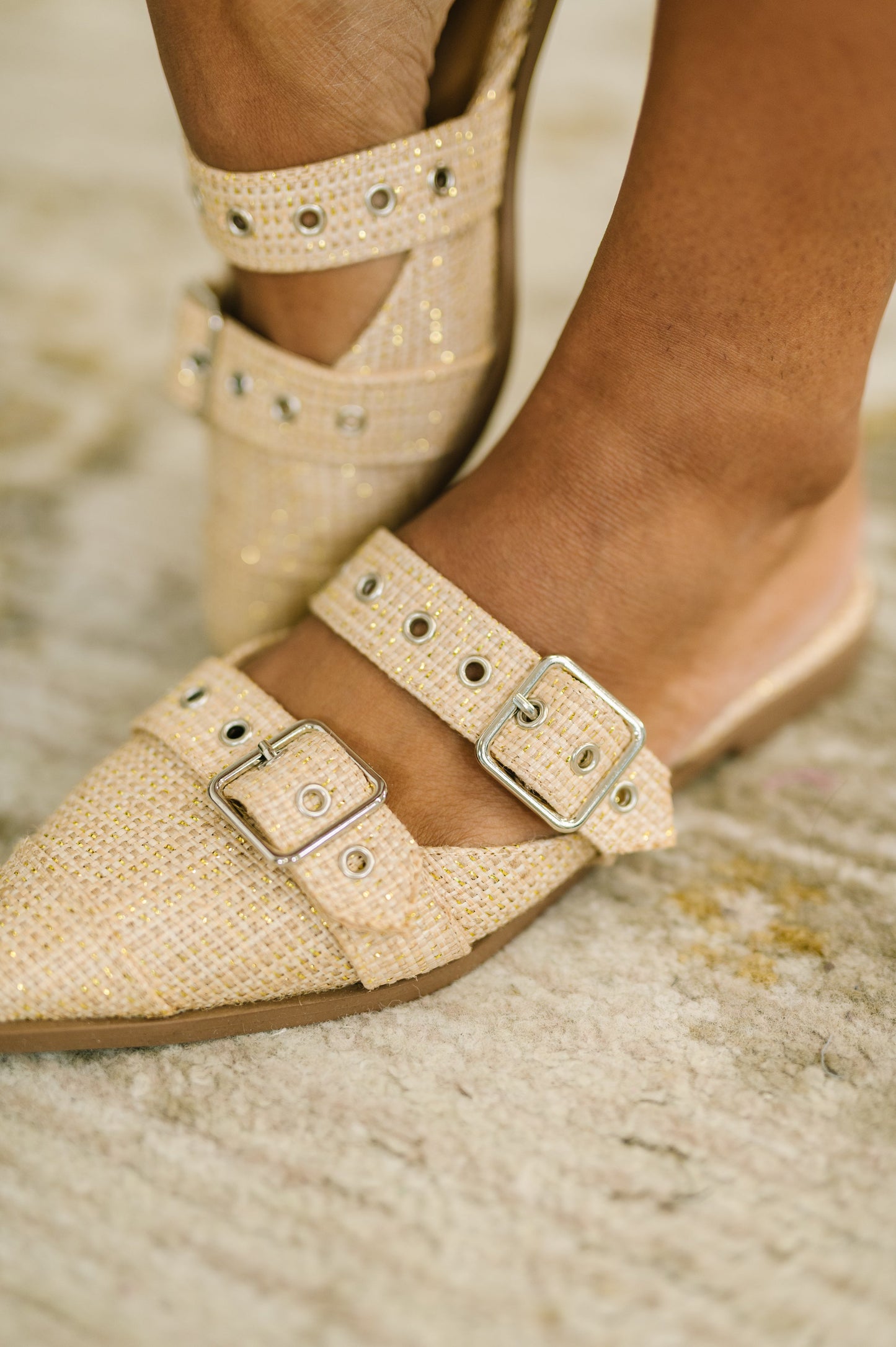 Soda • Usual Pointy Toe Double Buckle Flat