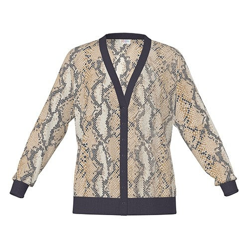 LuLaRoe Cheryl • Lightweight Cardigan  • Tan Charcoal Snake Skin Print