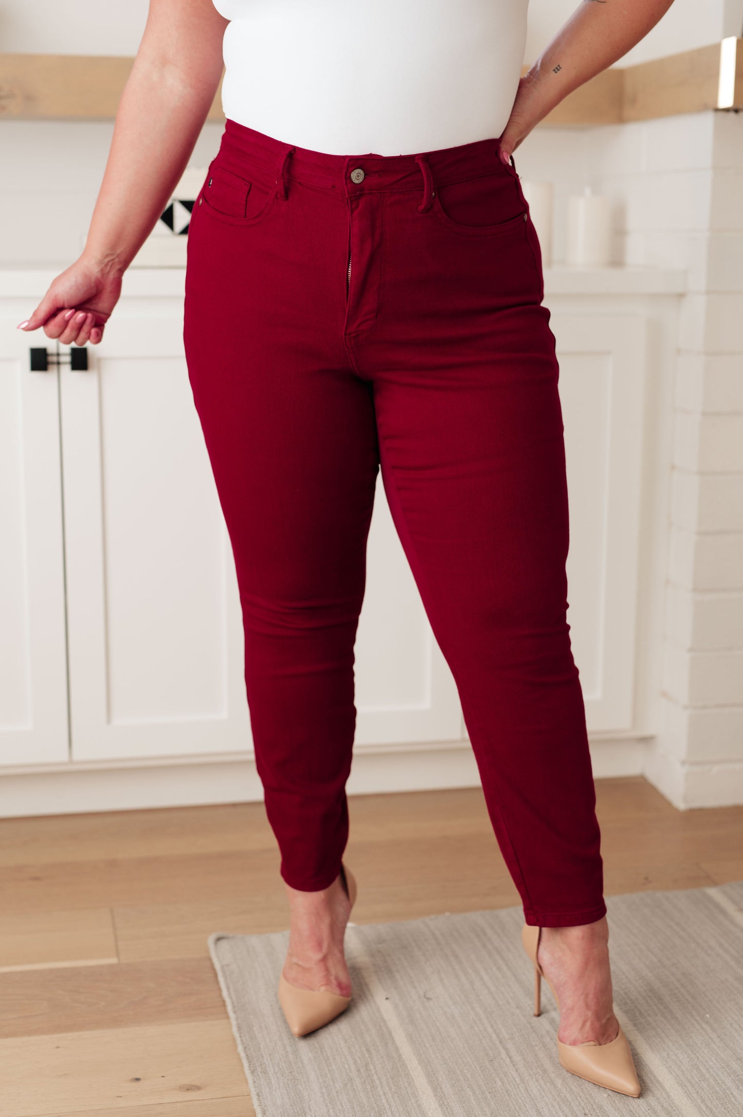 Judy Blue • Wanda High Rise Control Top Skinny Jeans Scarlet
