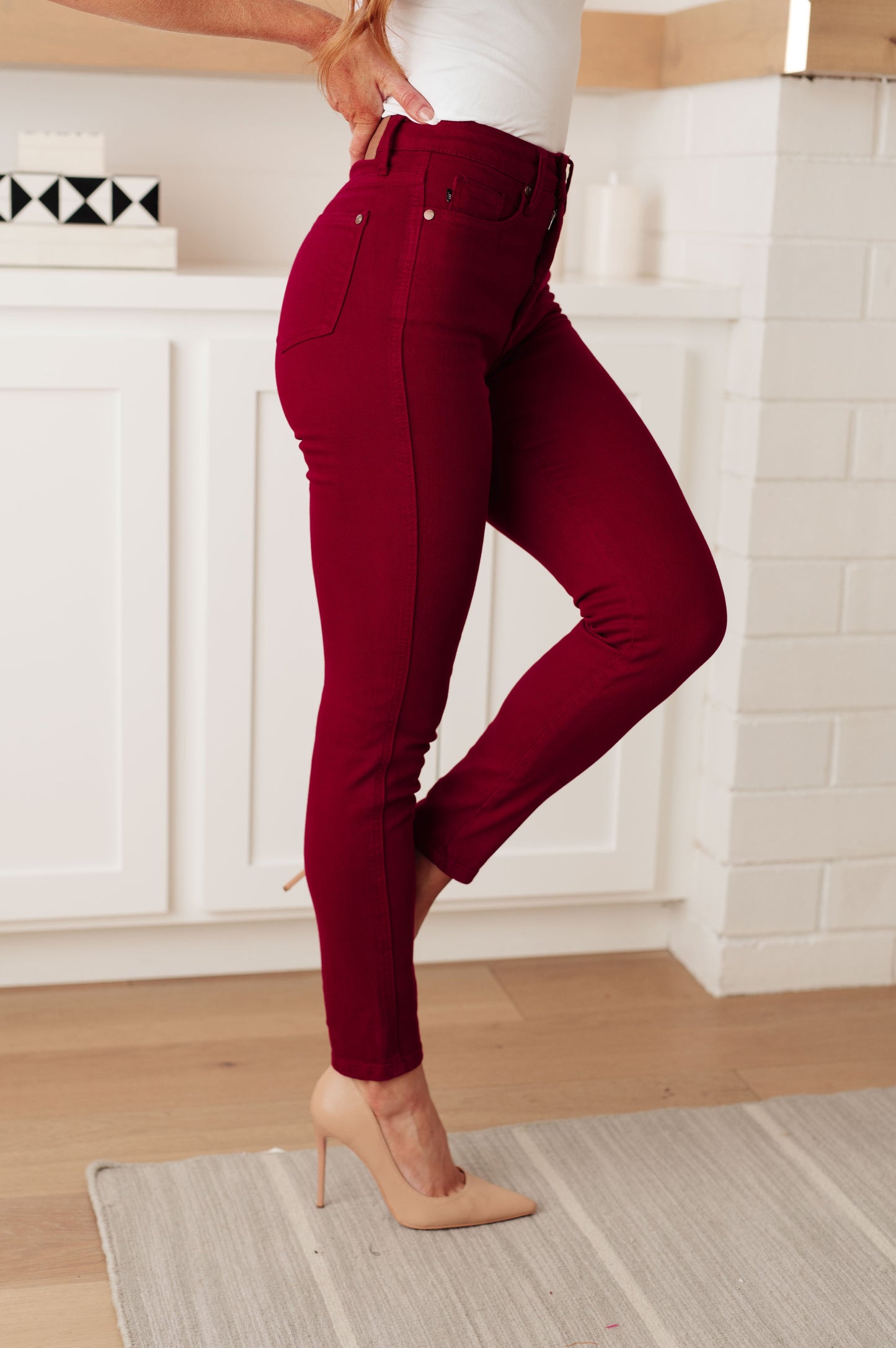 Judy Blue • Wanda High Rise Control Top Skinny Jeans Scarlet