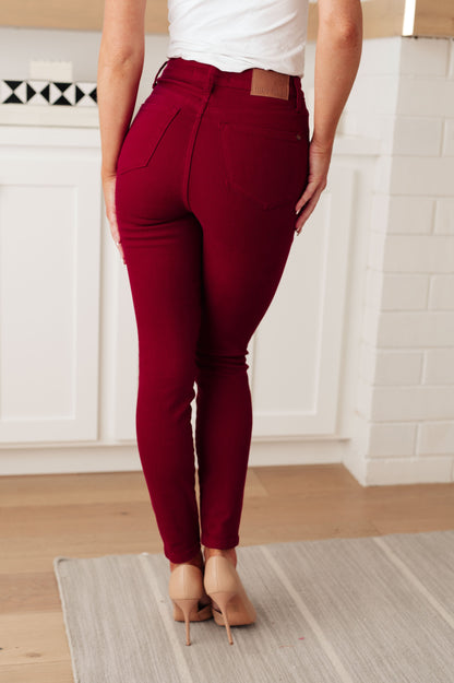 Judy Blue • Wanda High Rise Control Top Skinny Jeans Scarlet