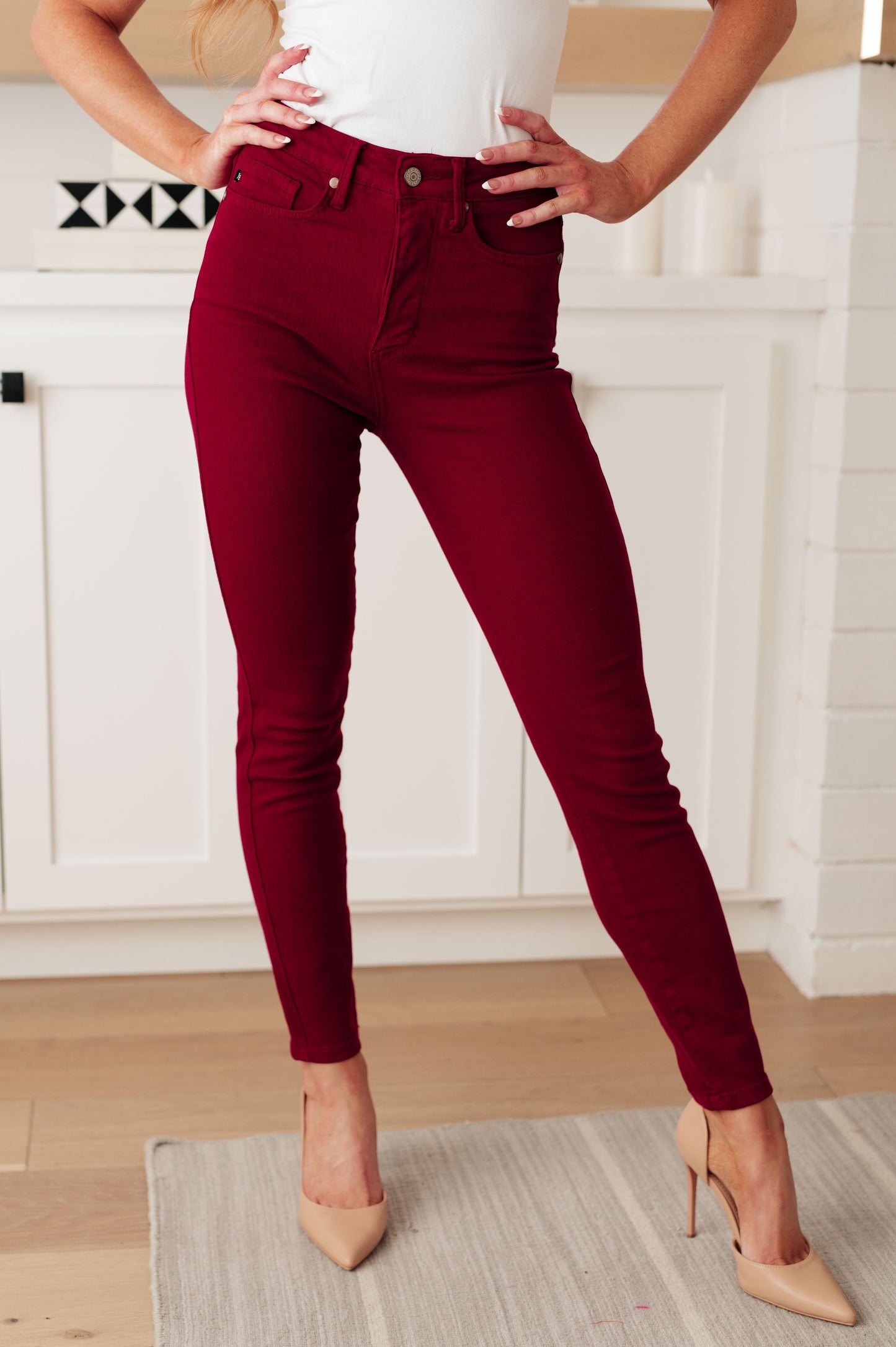 Judy Blue • Wanda High Rise Control Top Skinny Jeans Scarlet