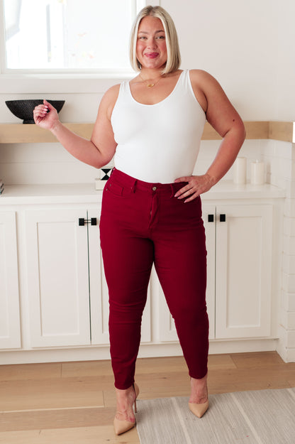 Judy Blue • Wanda High Rise Control Top Skinny Jeans Scarlet