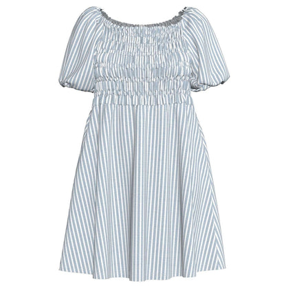 Alina - Blue White Vertical Stripe