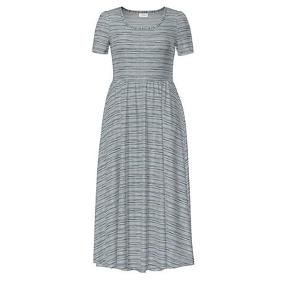 LuLaRoe Riley • Empire Waist Midi Dress • Gray Faux Heather