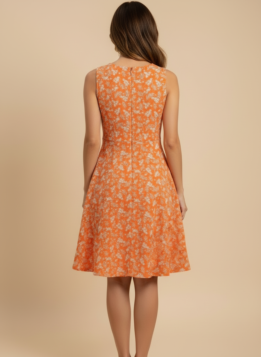 LuLaRoe Nicki • A-Line • Sleeveless • Fit and Flare Dress • Orange Floral