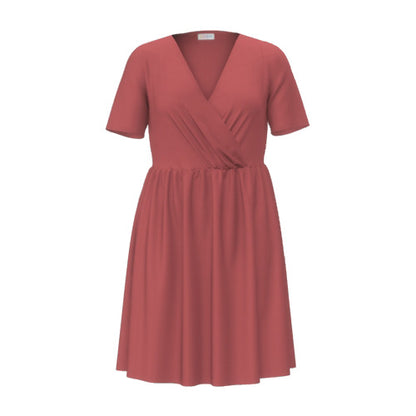 LuLaRoe Chantale Cross Front Dress • Side Seam Pockets • Coral Color