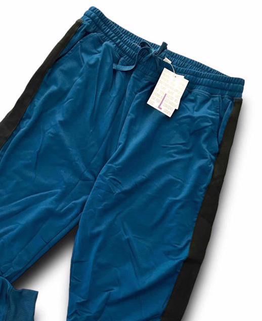LuLaRoe Jax Joggers • Side Pockets  • Cuffed Ankles • Elastic and Drawstring Waist • Solid Poseidon Blue with Black Side Stripe