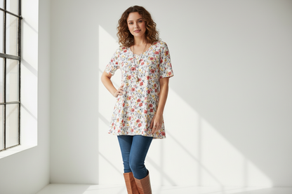 LuLaRoe Perfect T • Swing Shape • Side Slits • Pink Floral