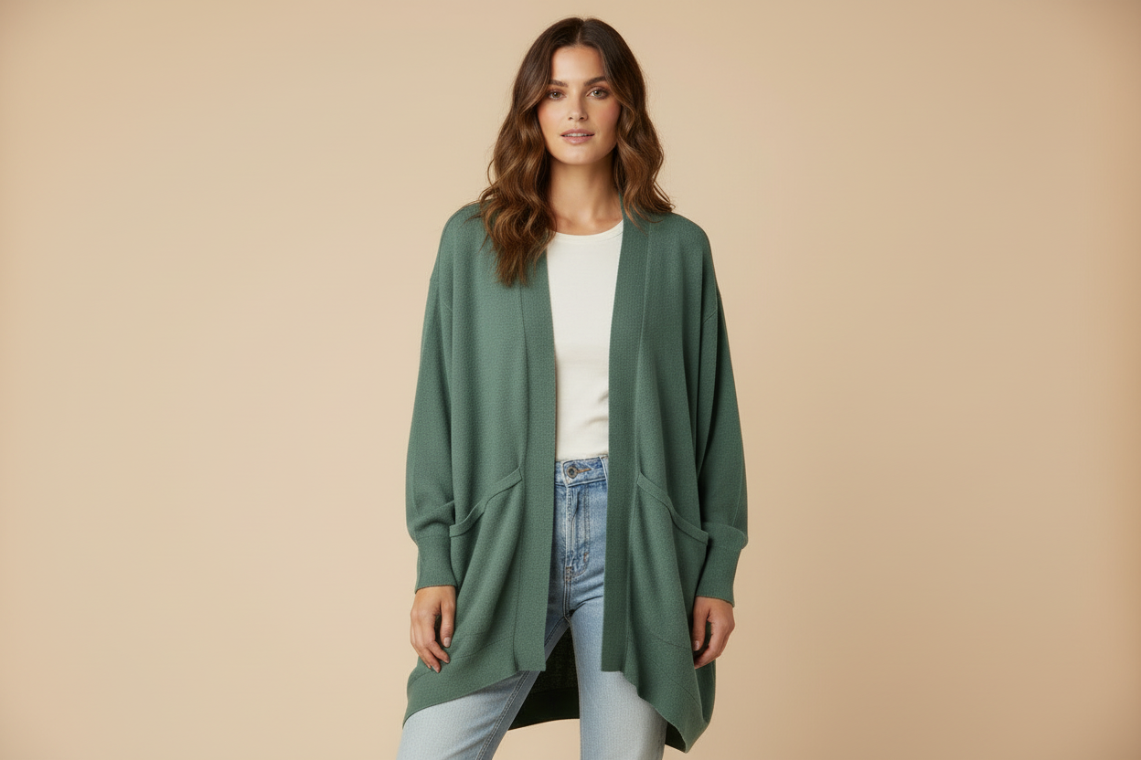 LuLaRoe Kennedy • Mixed Media • Batwing Sleeve Cardigan  • Green