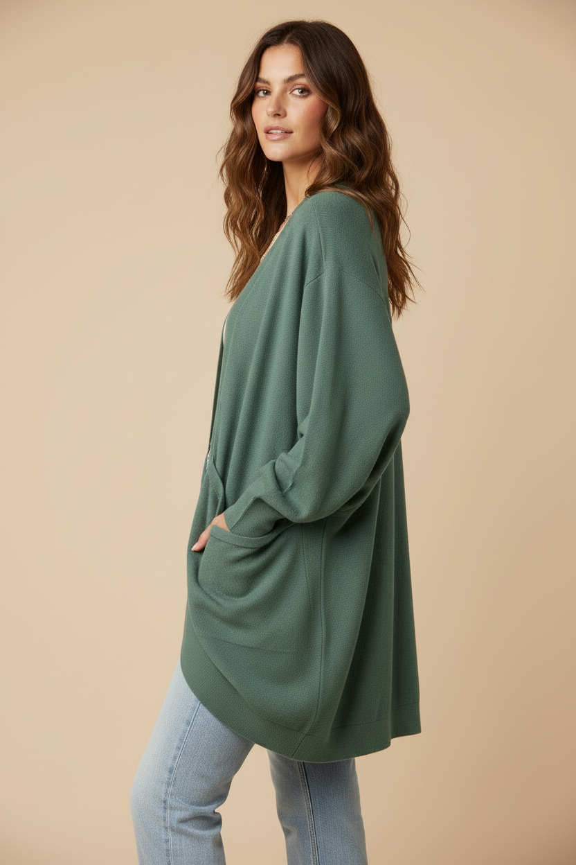LuLaRoe Kennedy • Mixed Media • Batwing Sleeve Cardigan  • Green