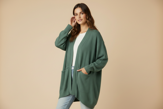 LuLaRoe Kennedy • Mixed Media • Batwing Sleeve Cardigan  • Green