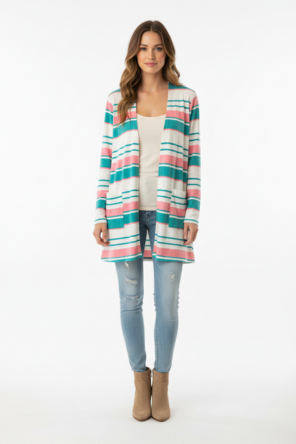 LuLaRoe Caroline A-Line Cardigan with Pockets • Mint Pink