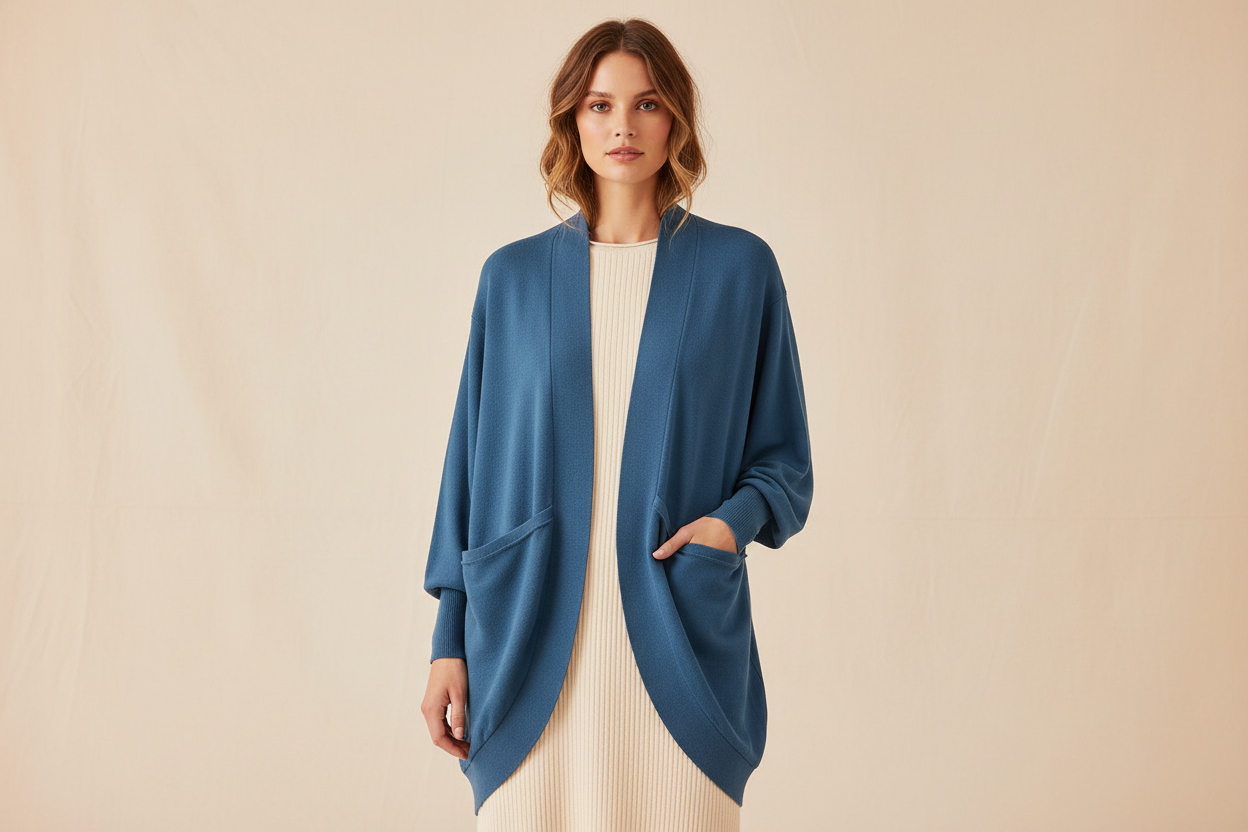LuLaRoe Kennedy • Mixed Media • Batwing Sleeve Cardigan  • Blue