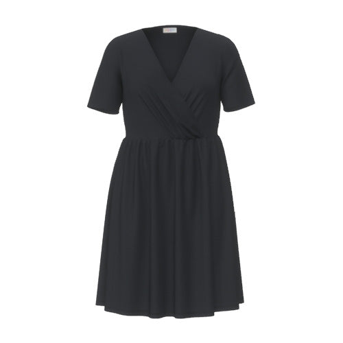 LuLaRoe Chantale Cross Front Dress • Side Seam Pockets • Solid Black