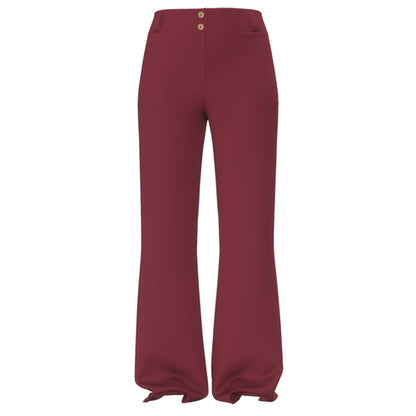 LuLaRoe Emery Wide Leg Pants • Solid Tibetan Red • Rayon Ponte