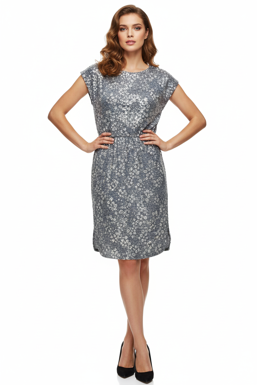 Isla • Cross Back Dress  • Navy White Mini Floral