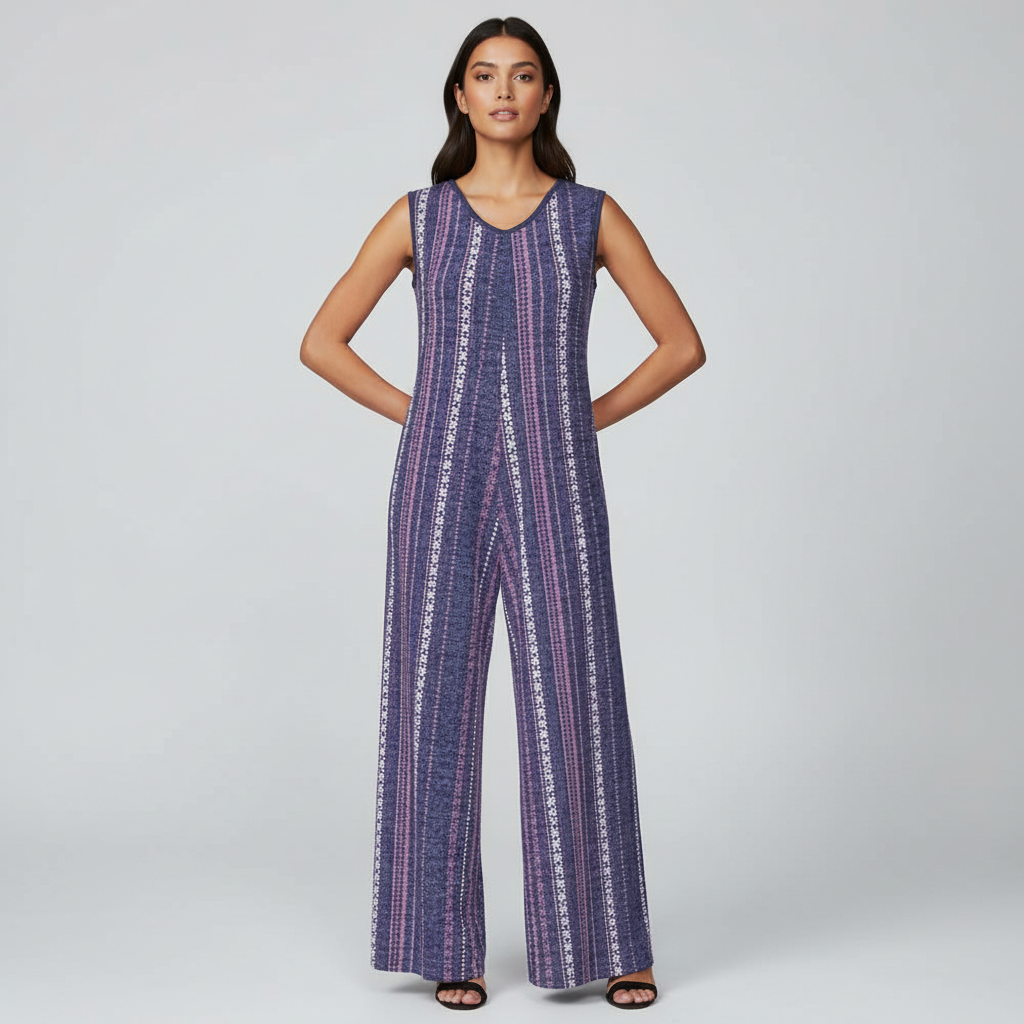 LuLaRoe Natalie • Double V-Neck Wide Leg Jumpsuit with Side Seam Pockets