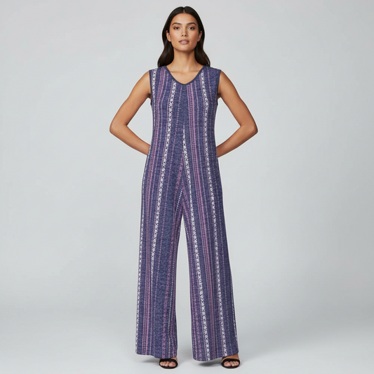 LuLaRoe Natalie • Double V-Neck Wide Leg Jumpsuit with Side Seam Pockets
