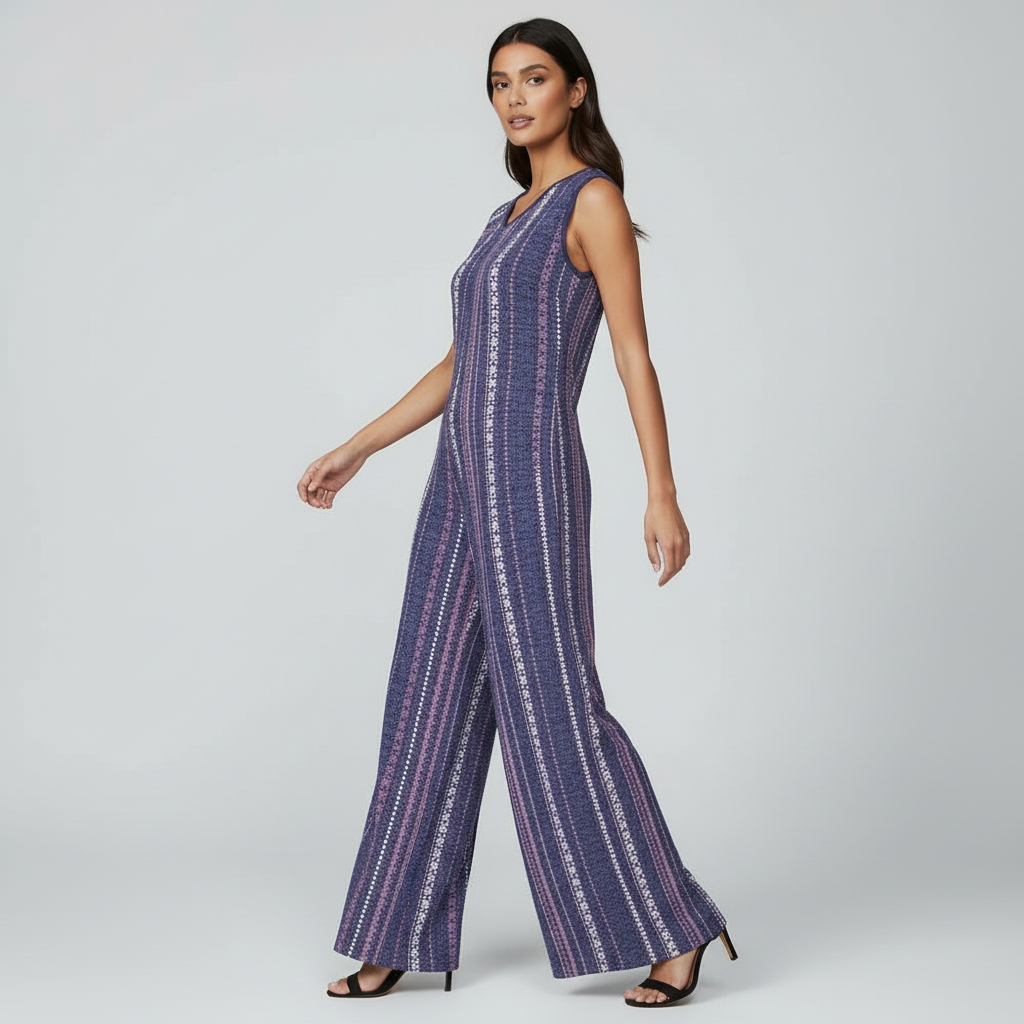 LuLaRoe Natalie • Double V-Neck Wide Leg Jumpsuit with Side Seam Pockets