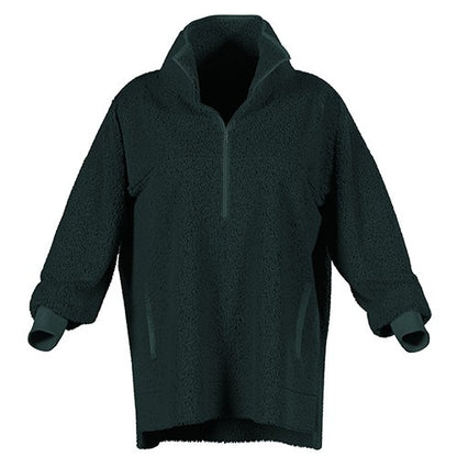 LuLaRoe Nancy Half Zip Pullover with Side Pockets • Solid Botanical Garden Green
