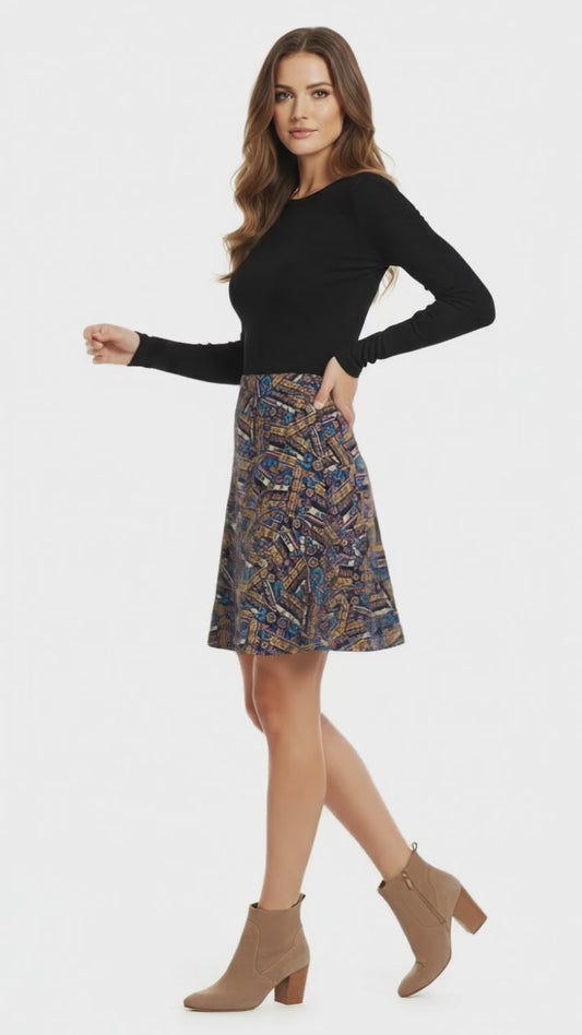 LuLaRoe Azure • A-Line Skirt • Mosaic