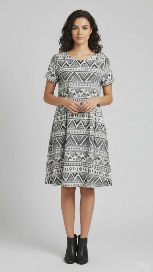 Jessie Swing Dress • Scoop Neckline • Hidden Side Seam Pockets