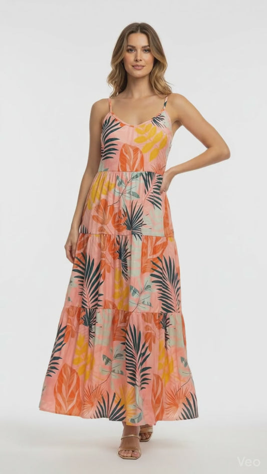 Resort Wear • Carina Tiered Maxi Dress • Swimsuit Coverup