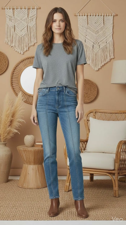 LuLaRoe Straight Leg Seamed Denim • Aegean • Standard Blue Wash
