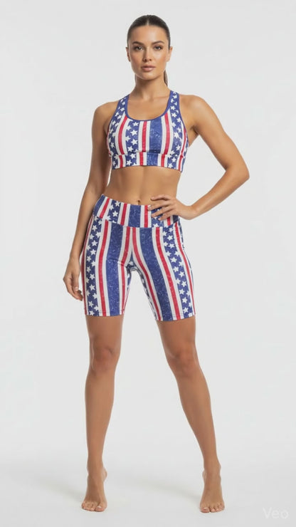 LuLaRoe Biker Shorts • Red White and Blue