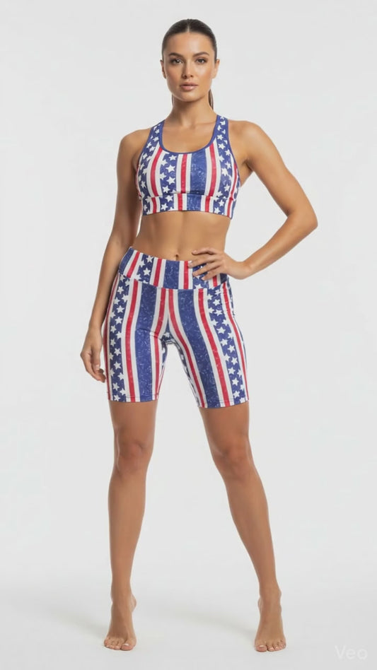 LuLaRoe Biker Shorts • Red White and Blue